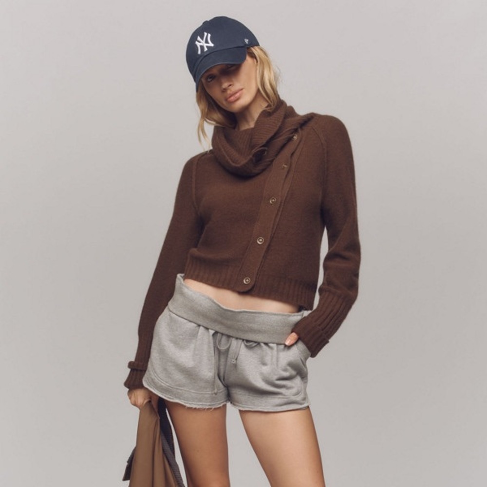 Pilcro Anthropologie 100% Cashmere Asymmetrical Button Cardigan Sweater small